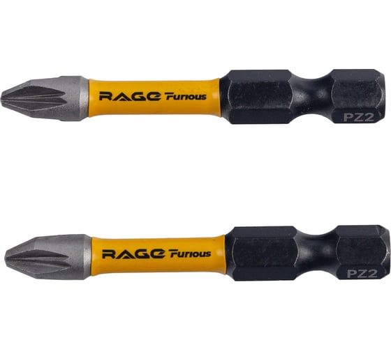 Изображение товара Биты ударные IMPACT S2, PZ2, 50 мм, 2 шт RAGE Furious 554274