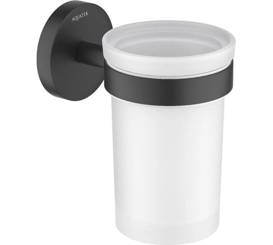 Изображение товара Стакан с держателем AQUATEK ЕВРОПА матовый черный AQ4104MB 00000135517