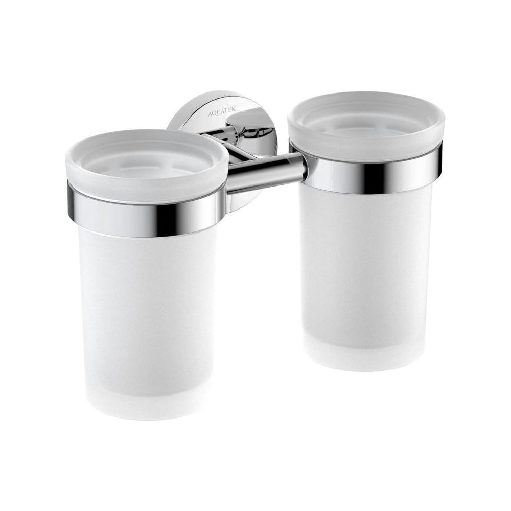 Изображение товара Двойной стакан с держателем AQUATEK ЕВРОПА AQ4117CR для ванной