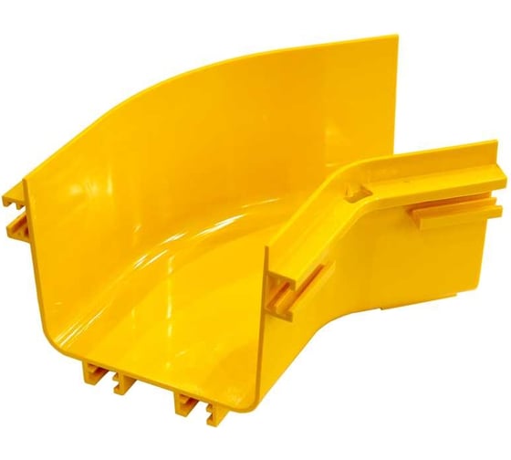 Изображение товара Горизонтальный поворот 45 оптического лотка LANMASTER 240 мм, желтый LAN-OT240-HC45