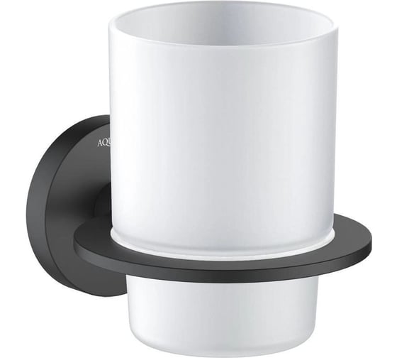 Изображение товара Стакан с держателем AQUATEK ОБЕРОН матовый черный AQ4204MB 00000135545