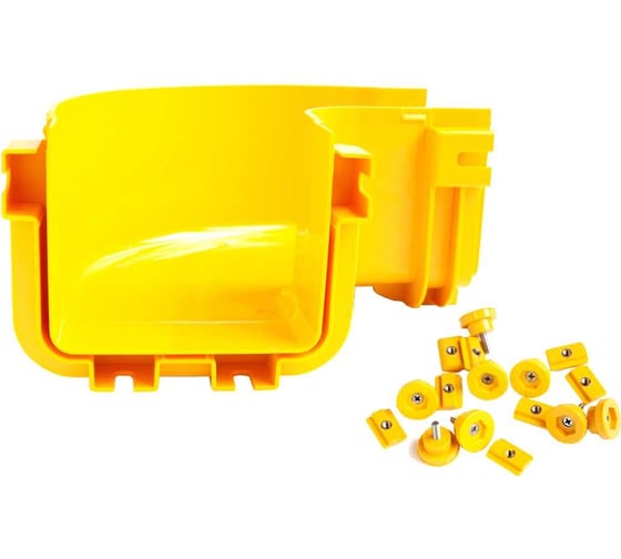 Изображение товара Горизонтальный поворот 90 оптического лотка LANMASTER 600 мм, монтаж без соединителей, желтый LAN-OT600-HC90/NC