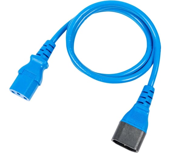 Изображение товара Кабель питания Filum ПВС-АП 3x1.0 С13 - C14, 220/250В, 10А, синий, 1м FL-PC-C13/C14-C1-1.0-BL