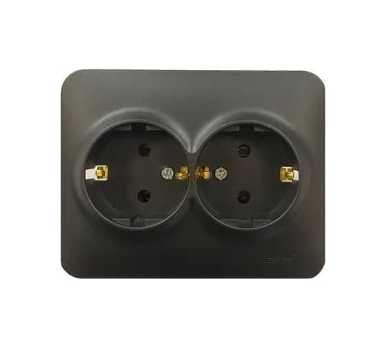 Изображение товара Розетка LEZARD KARINA LIFE двойная с/з ПБТ черный бархат 708-4200-127B