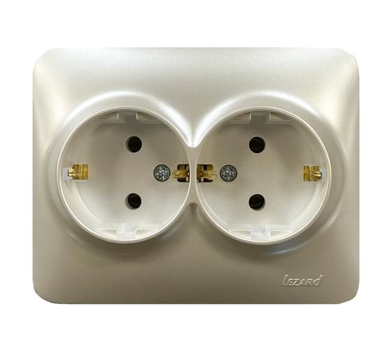 Изображение товара Розетка LEZARD KARINA LIFE двойная с/з ПБТ жемчужно-белый перламутр 708-3000-127B