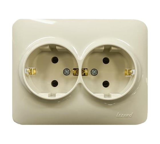 Изображение товара Розетка LEZARD KARINA LIFE двойная с/з ПБТ крем 708-0300-127B