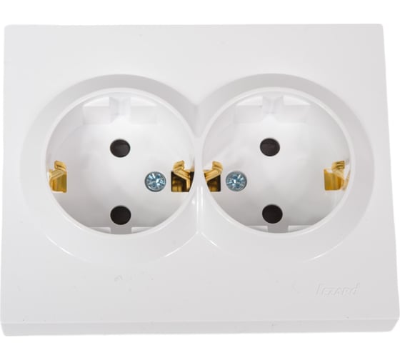 Изображение товара Розетка LEZARD VESNA двойная с защитой от детей ПБТ белая 742-0200-178B