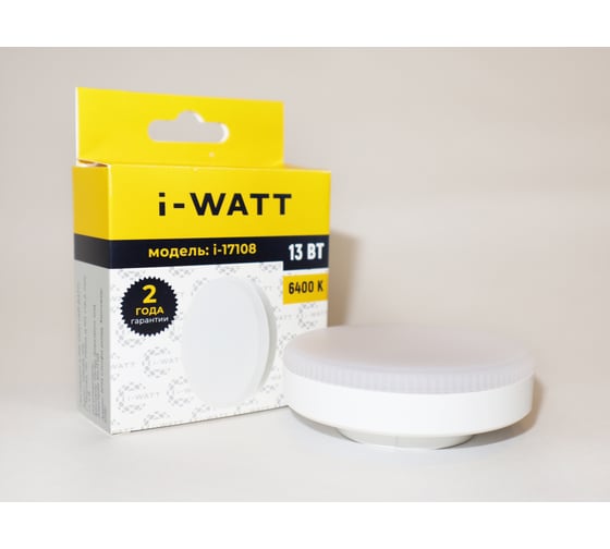 Изображение товара Светодиодная лампа I-WATT 13Вт 6400К 165-265V GX53 i-17108