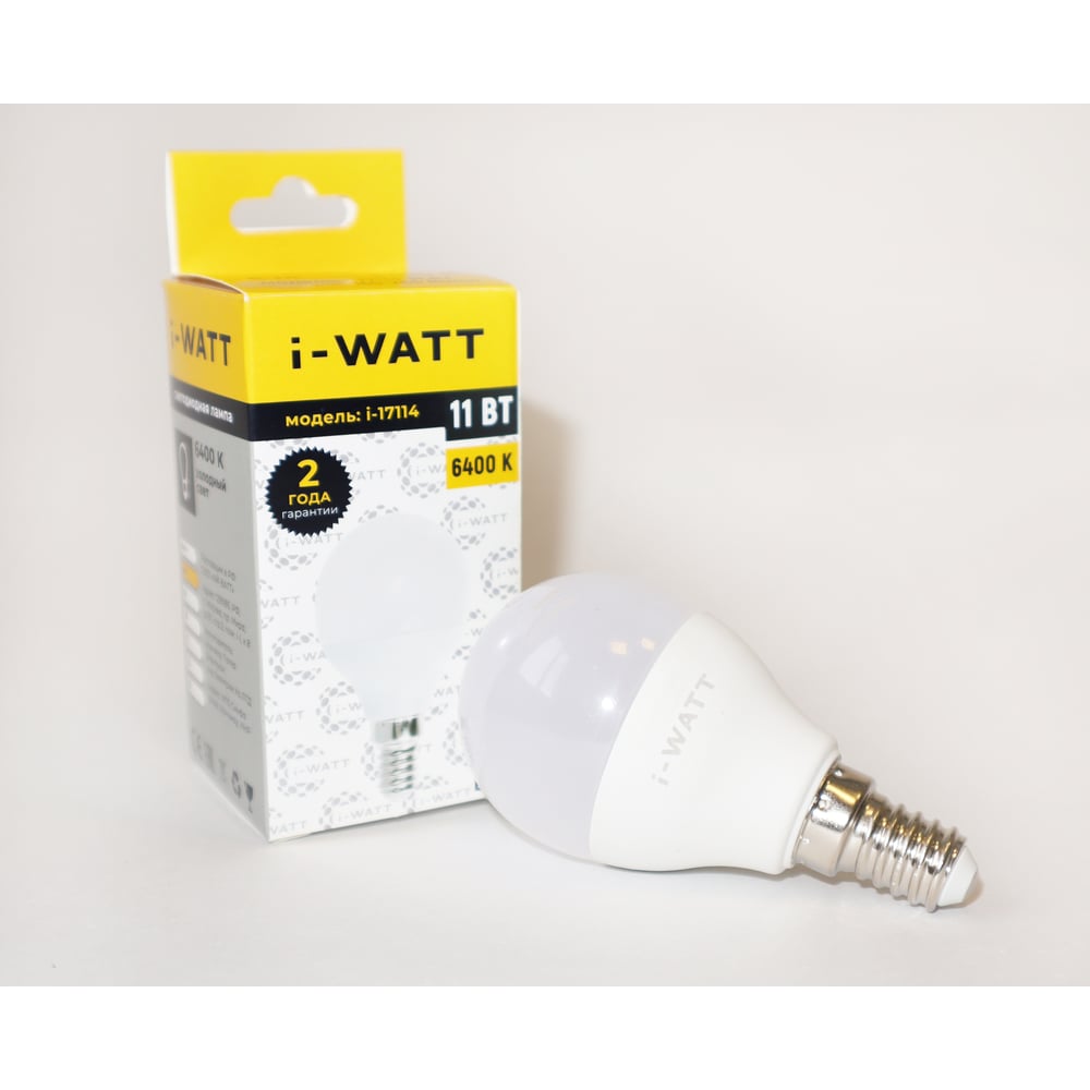 Изображение товара Светодиодная лампа I-WATT 11Вт G45 E14 холодный белый 6400K