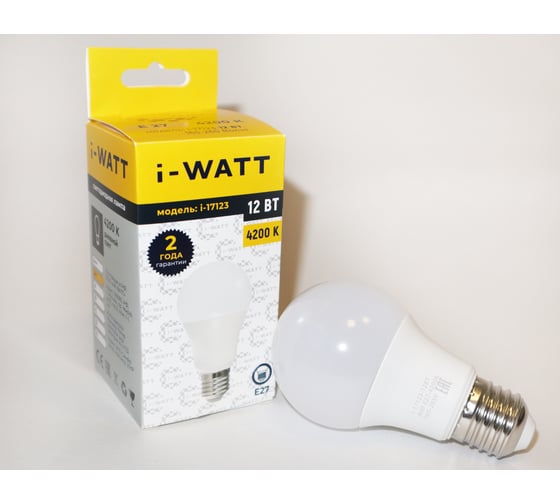 Изображение товара Светодиодная лампа I-WATT 12Вт 4200К 165-265V A60 E27 i-17123