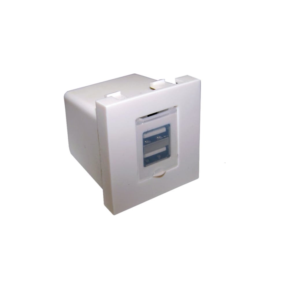 Изображение товара Модуль USB-зарядки LANMASTER с двумя портами 4.2A белый встраиваемый