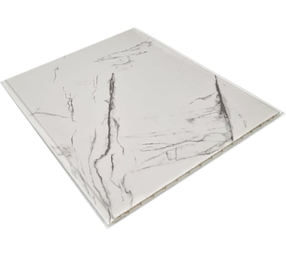 Изображение товара Панели ПВХ DeKOR panel Мрамор белый ламинированные. 1 сорт, 6 шт в упаковке УТ-00092849