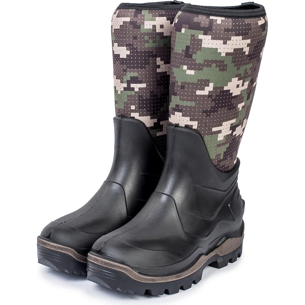 Изображение товара Сапоги мужские с комбинированным верхом из ПУ и резиновой подошвой модель Harweld С970