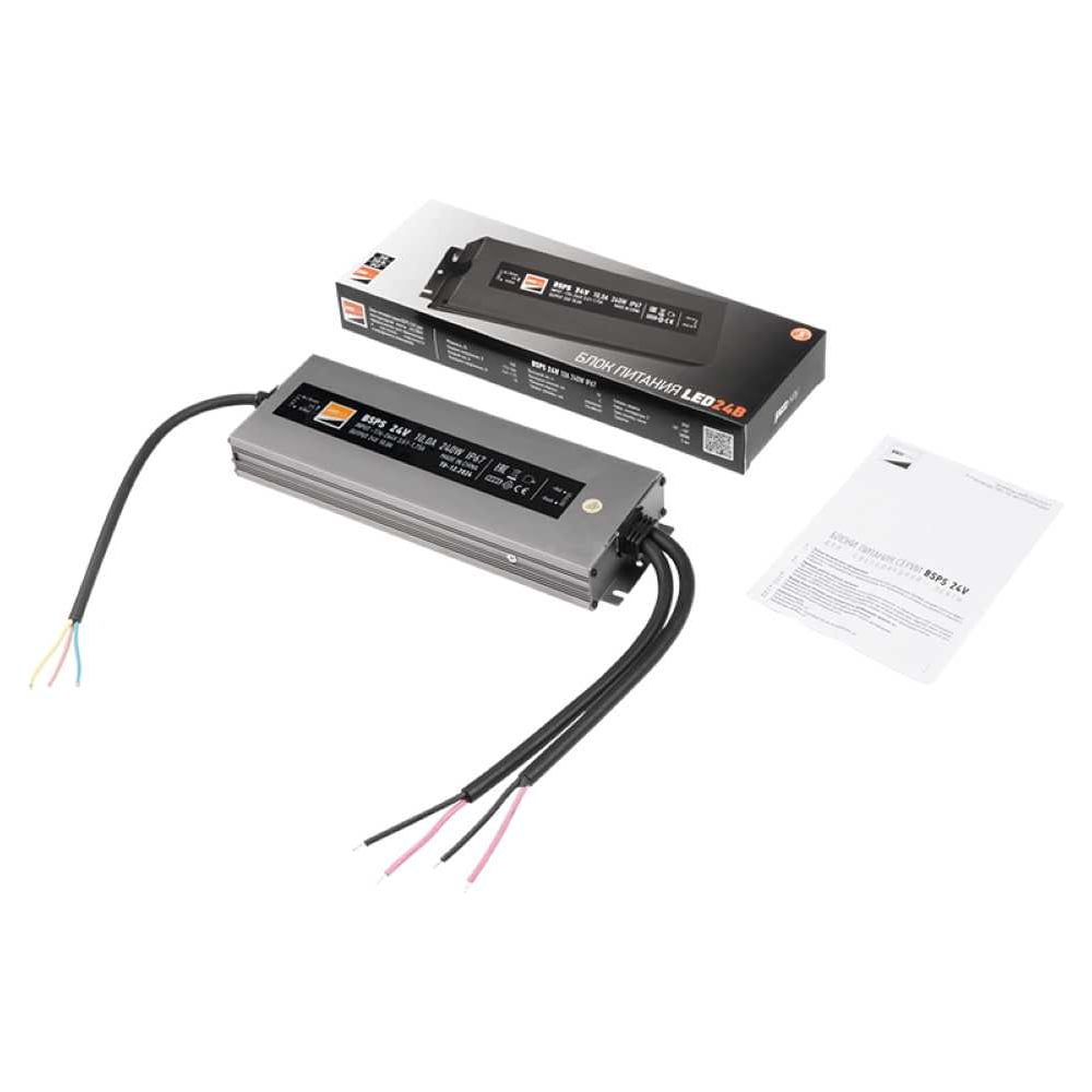Изображение товара Блок питания для светодиодной ленты Jazzway PRO 240Вт 10А 24V IP67 влагозащита