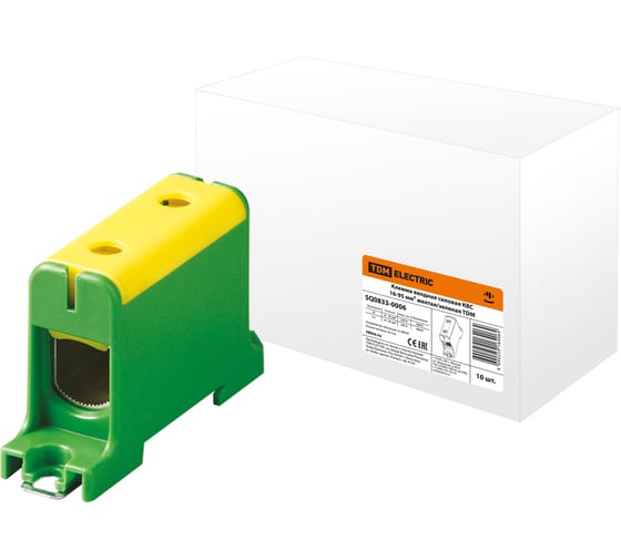 Изображение товара Клемма TDM ELECTRIC вводная, силовая, КВС, 16-95 кв.мм, желтая/зеленая SQ0833-0006