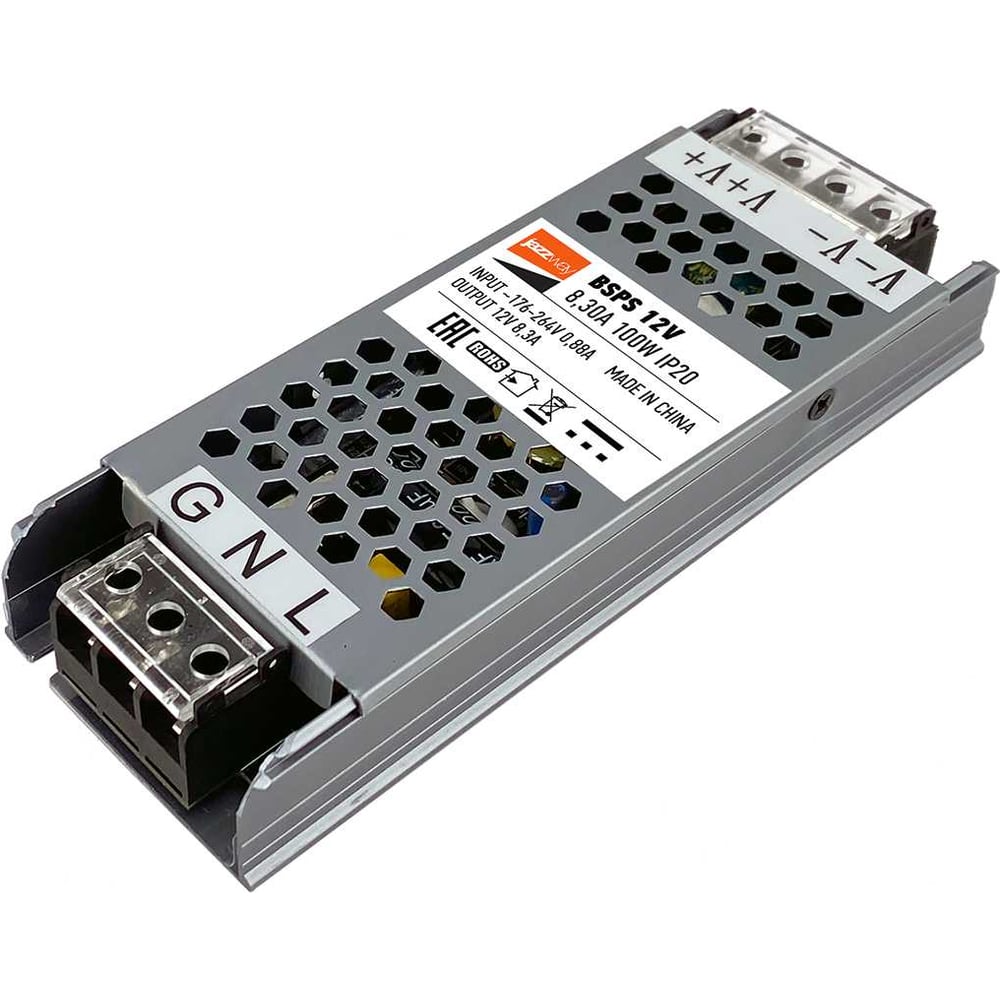 Изображение товара Блок питания для светодиодных ламп и лент 100Вт 12В IP20 Jazzway BSPS 5024342
