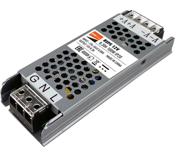 Изображение товара Блок питания для светодиодной ленты Jazzway 100Вт 8.3А 12В IP20 BSPS 5024342