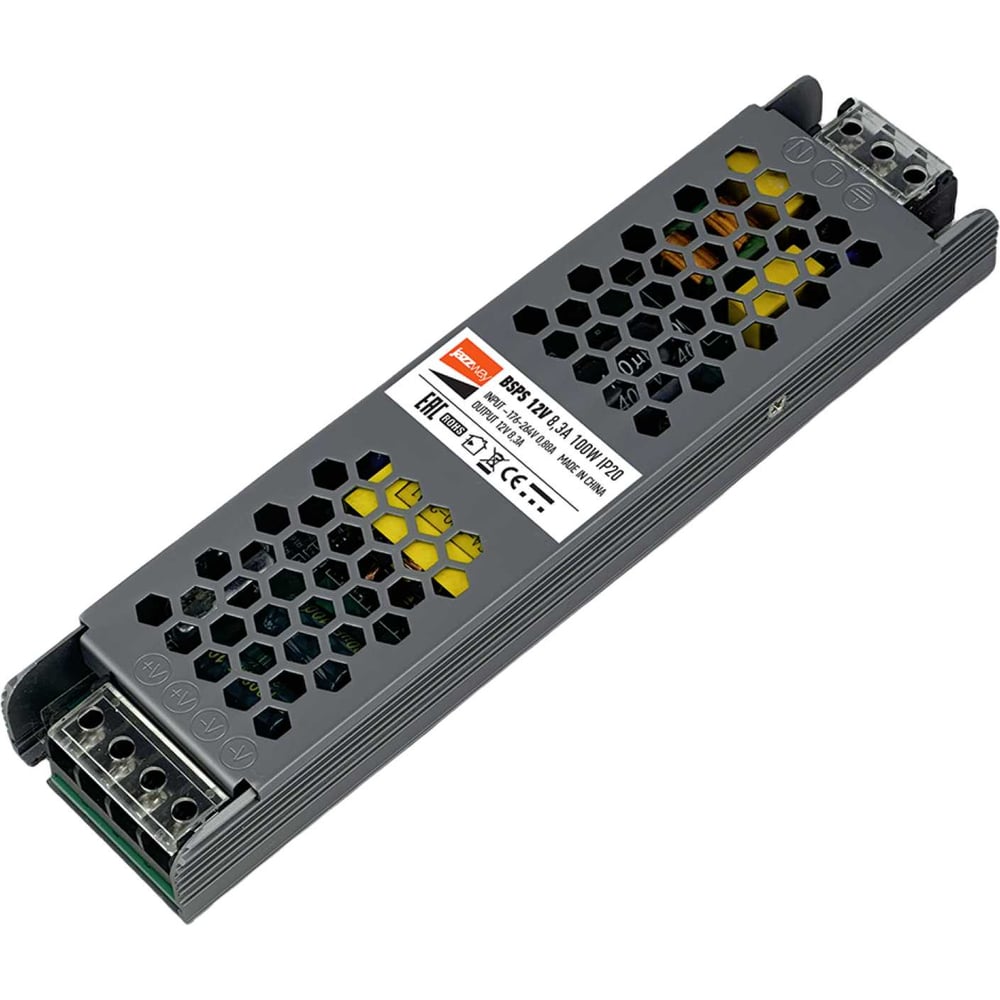 Изображение товара Блок питания 100Вт 12В IP20 для светодиодных ламп и панелей Jazzway