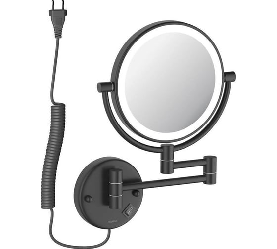 Изображение товара Зеркало косметическое настенное с подсветкой AQUATEK 5х, матовый черный AQ4915MB 00000135726