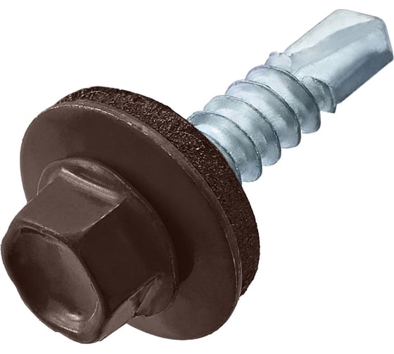 Изображение товара Саморез Стройметиз 4,8x35 кровельный, темно-коричневый (RAL 8017) 15 шт европодвес 00000035920 2080031