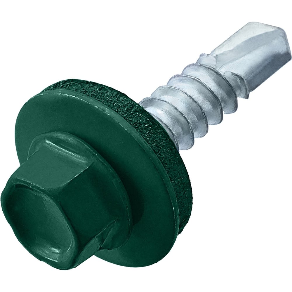 Изображение товара Саморез Стройметиз 5,5x19 кровельный зеленый мох RAL 6005, коробка 60 шт