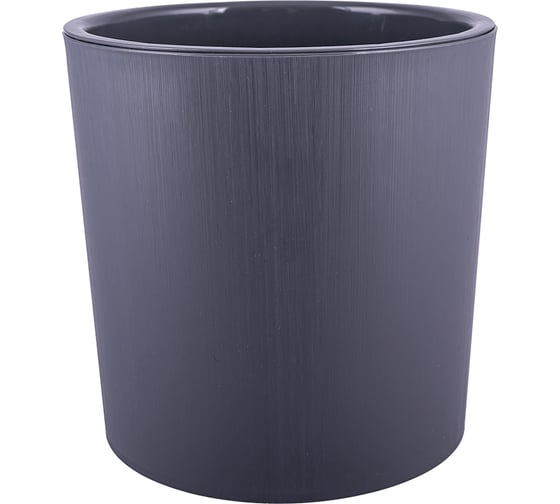 Изображение товара Горшок для цветов Полимербыт Genius 3,9 л, с дренажной вставкой, d182, h180 мм, серый 437650500