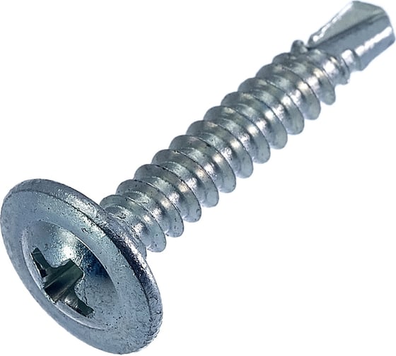 Изображение товара Саморез Стройметиз 4,2x50 металл-металл с прессшайбой, сверло, цинк, 30 шт, европодвес 00000025652 299548