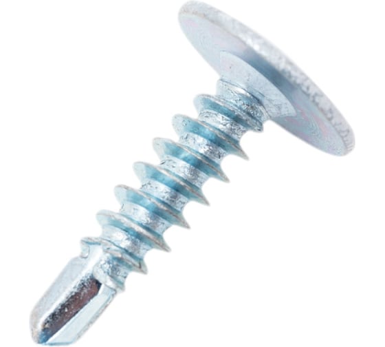 Изображение товара Саморез Стройметиз 4,2x16 металл-металл с прессшайбой, сверло, RAL 9003, 35 шт, европодвес 00000019242 253019135