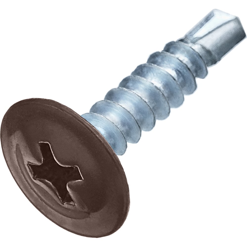 Изображение товара Саморез Стройметиз 4,2x19 металл-металл с прессшайбой 30 шт RAL 8017