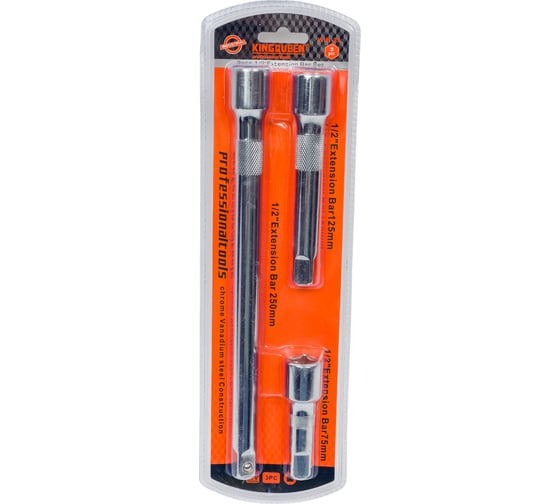 Изображение товара Набор удлинителей 1/2"DR, 3 предмета KINGQUEEN WIB-29