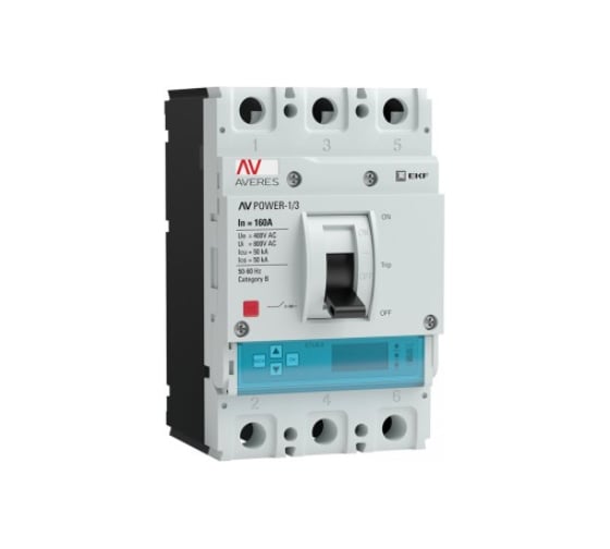 Изображение товара Автоматический выключатель EKF AV POWER-1/3 160А, 50kA, ETU6.0 mccb-13-160-6.0-av