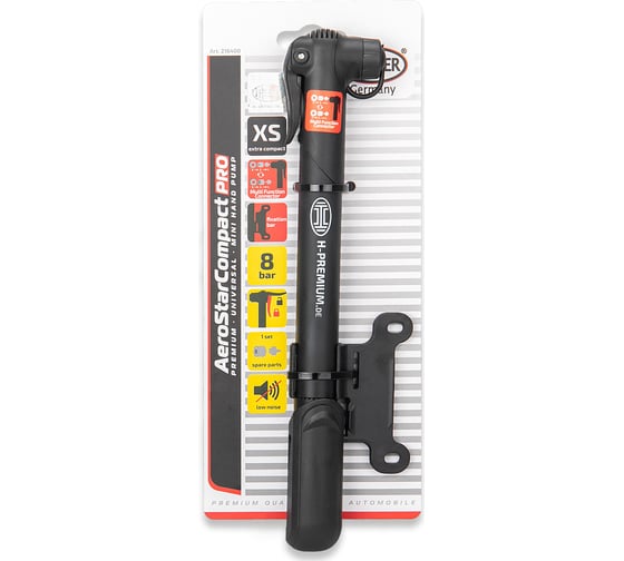 Изображение товара Насос ручной Heyner MINI Premium для велосипедов, 8 бар 216400