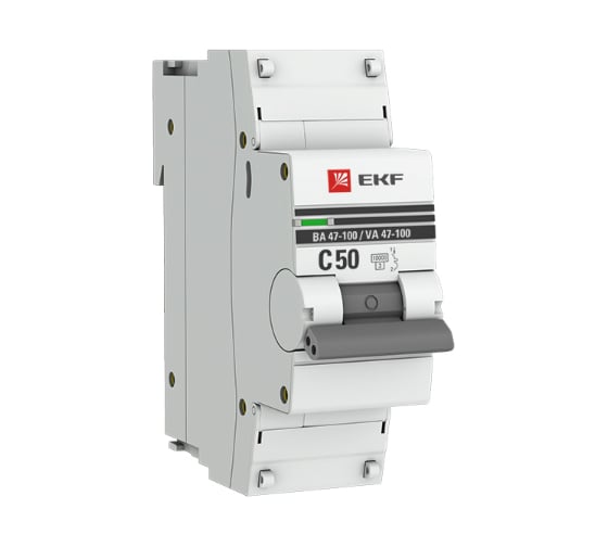 Изображение товара Автоматический выключатель EKF PROxima ВА 47-100 1P, 50А, 10kA mcb47100-1-50C-pro