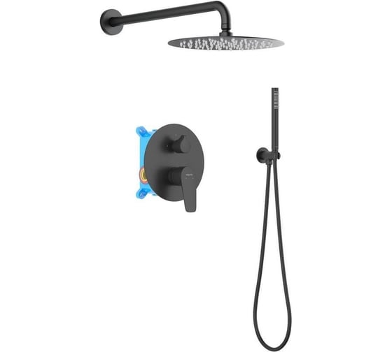 Изображение товара Душевой комплект Aquatek БЕТТА Set 3 в 1, матовый черный AQ1172MB 00000135125