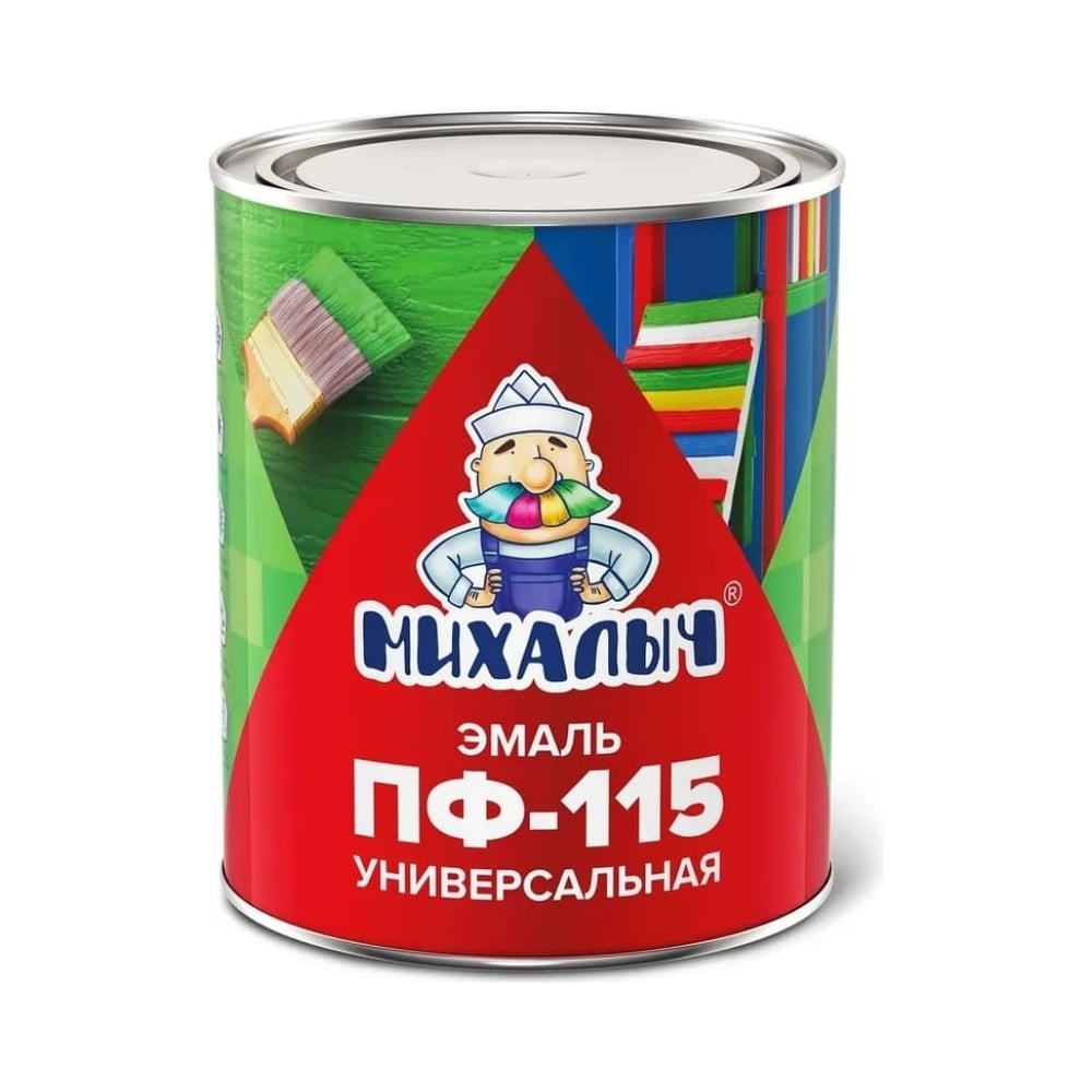 Изображение товара Эмаль Михалыч ПФ-115 шоколадная 0.8 кг для металла и дерева