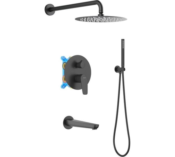 Изображение товара Душевой комплект Aquatek БЕТТА Set 4 в 1, матовый черный AQ1173MB 00000135127