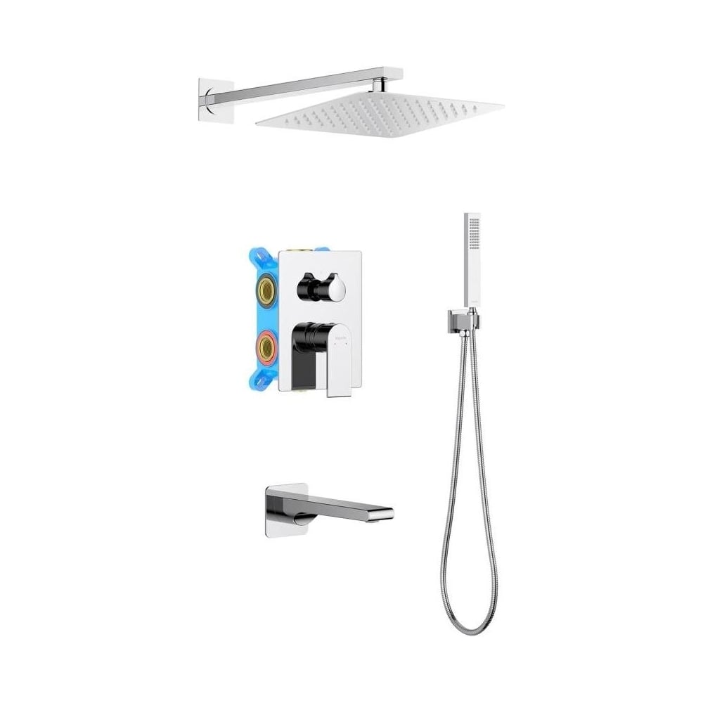 Изображение товара Душевой комплект Aquatek ЛИРА Set 4 в 1 AQ1473CR хром для ванной комнаты