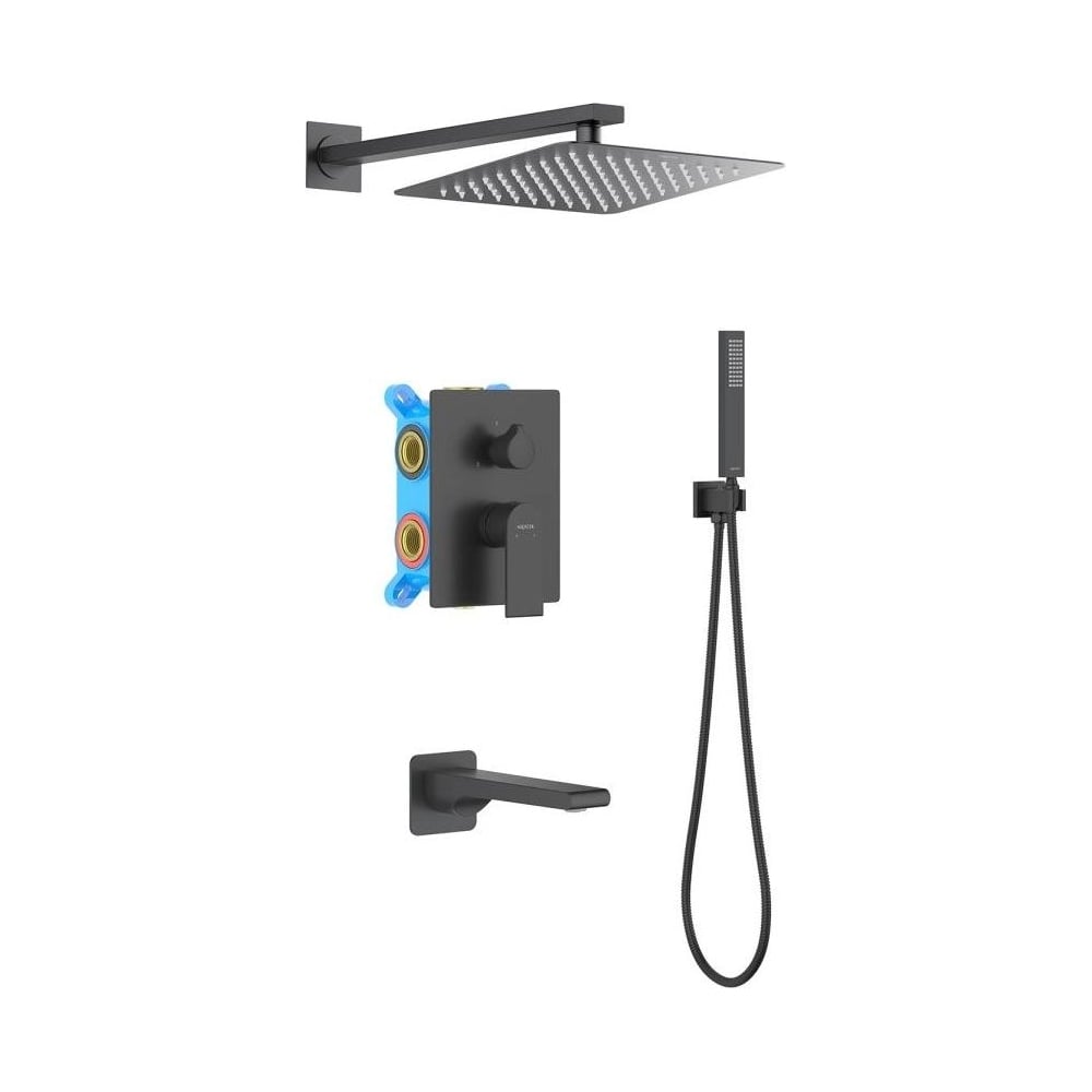 Изображение товара Душевой комплект Aquatek ЛИРА Set 4 в 1 матовый черный AQ1473MB
