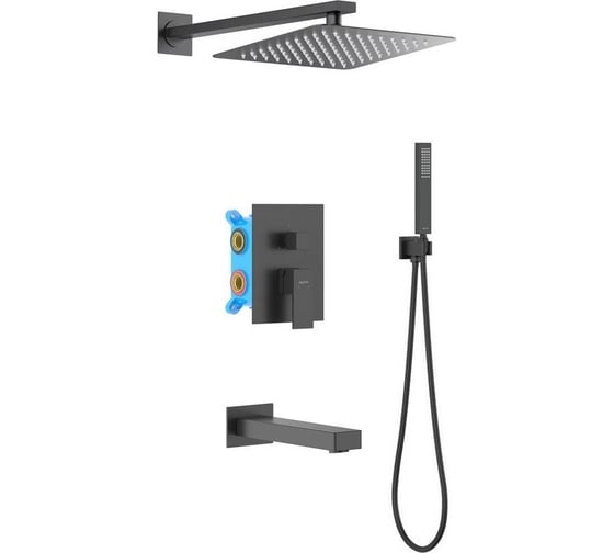 Изображение товара Душевой комплект Aquatek ЛИБРА Set 4 в 1, матовый черный AQ1673MB 00000135331