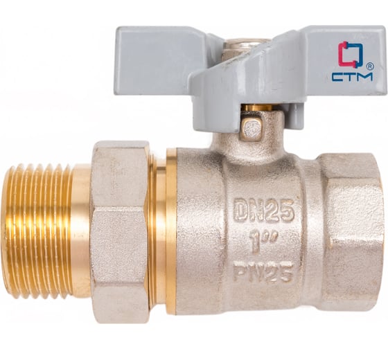 Изображение товара Шаровой кран СТМ СТАНДАРТ 1", с накидной гайкой, бабочка CWAFM001