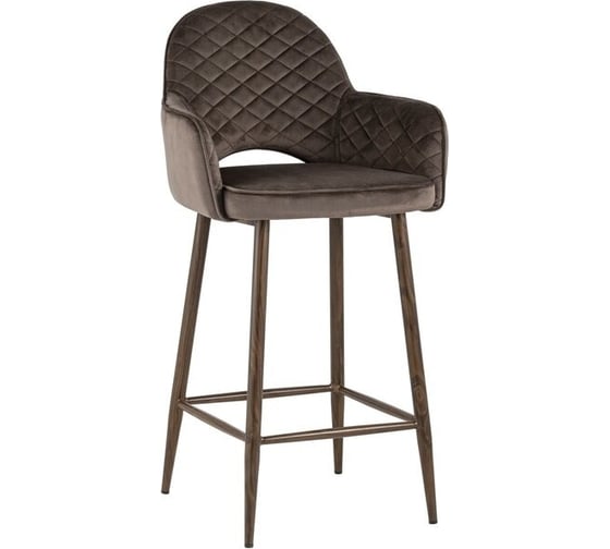 Изображение товара Стул полубарный Стул Груп Венера диамант, вельвет, коричневый (ножки дерево), сидение MC16-2YSC VELVET HLR-49