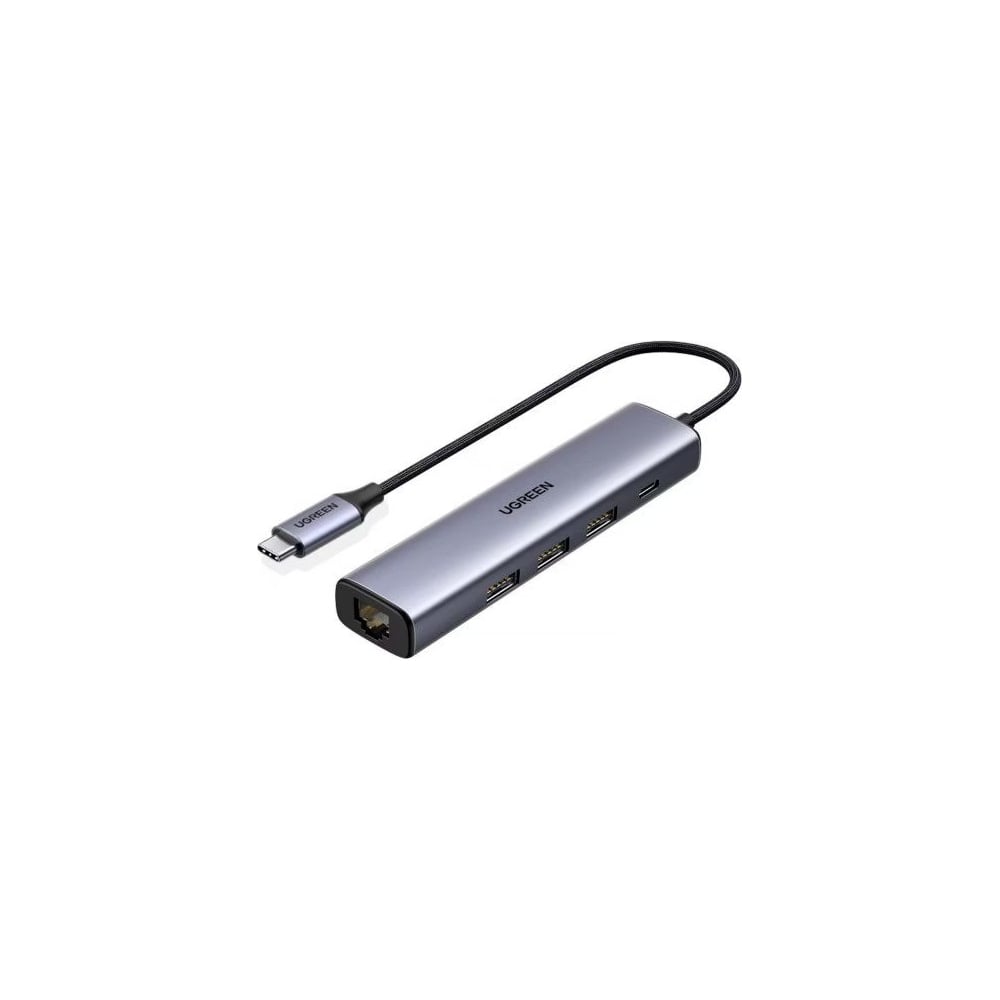 Изображение товара USB концентратор (хаб) Ugreen USB Type-C - 3хUSB 3.0, LAN (1Gbit), PD 100W, цвет серый космос 20932 Изображение товара USB концентратор (хаб) Ugreen USB Type-C - 3хUSB 3.0, LAN (1Gbit), PD 100W, цвет серый космос 20932