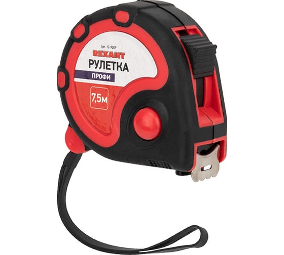 Изображение товара Рулетка REXANT Профи прорезиненный корпус 7,5 м х 25 мм 12-9009