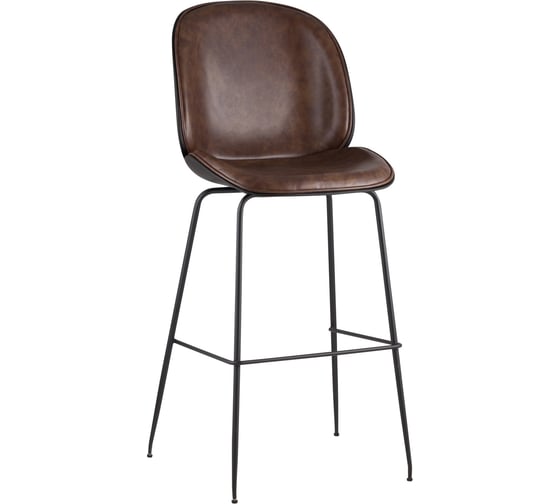 Изображение товара Стул барный Стул Груп Турин со спинкой коричневая экокожа черные ножки 9329C BROWN
