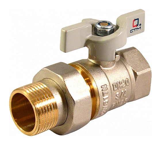 Изображение товара Шаровой кран СТМ СТАНДАРТ 1/2", с накидной гайкой, бабочка CWAFM012