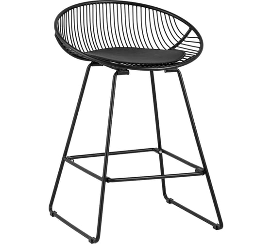 Изображение товара Стул полубарный Стул Груп UFO черный с черной подушкой UFO-24A-P11 BL/BL