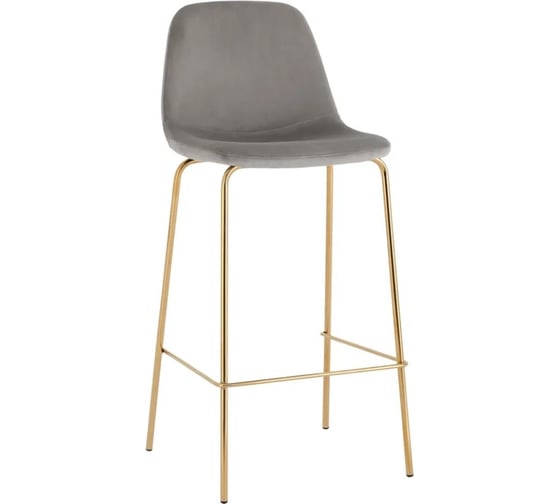 Изображение товара Стул барный Стул Груп Валенсия SN велюр серый золотые ножки OS-001B HLR-18 gl