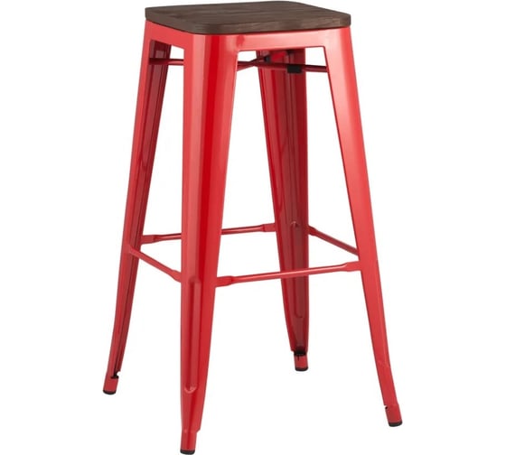 Изображение товара Стул барный Стул Груп TOLIX красный глянцевый + темное дерево YD-H765-W LG-03