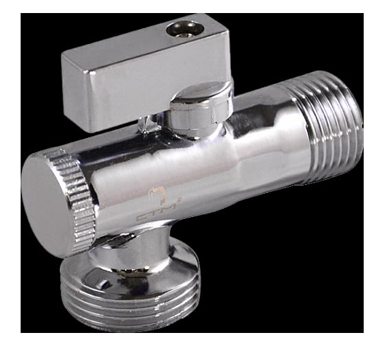 Изображение товара Шаровой угловой кран для бытовых приборов СТМ СТАНДАРТ 1/2х3/4", ш/ш, с фильтром, с отражателем бабочка, хром CAFR1234