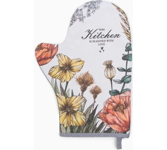 Изображение товара Варежка-прихватка Этель Маковые поля 20x28 см саржа 100% хлопок ватин 250 г/м2 9892088